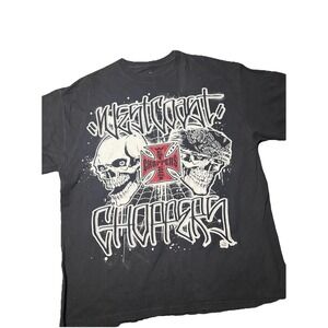 West Coast Choppers T-Shirt Men L(42-44) Black Cotton Skull Graphic Pullover